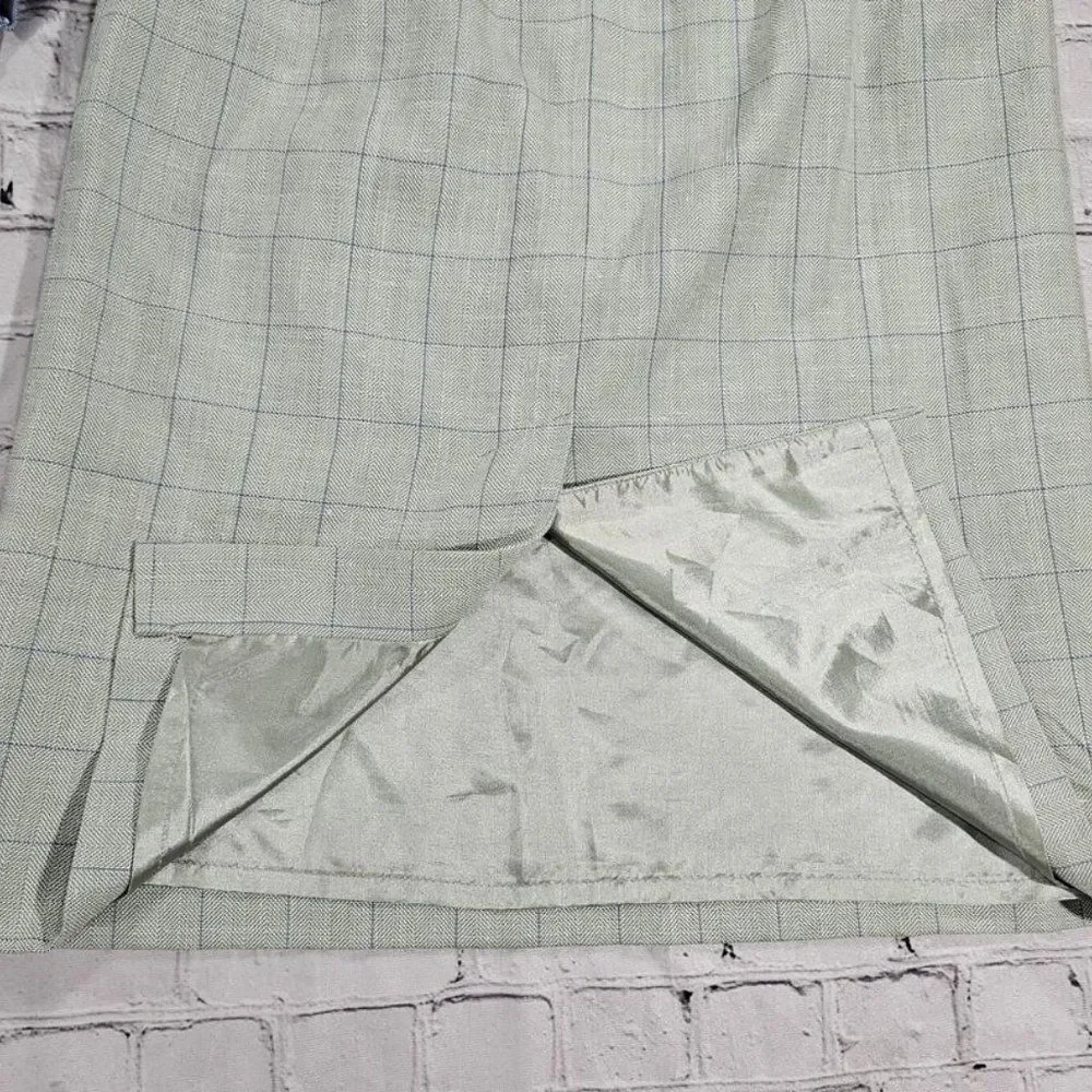 PENDLETON Retro Matching Wool Silk Set Blazer & Skirt Green Plaid 6-8 VINTAGE